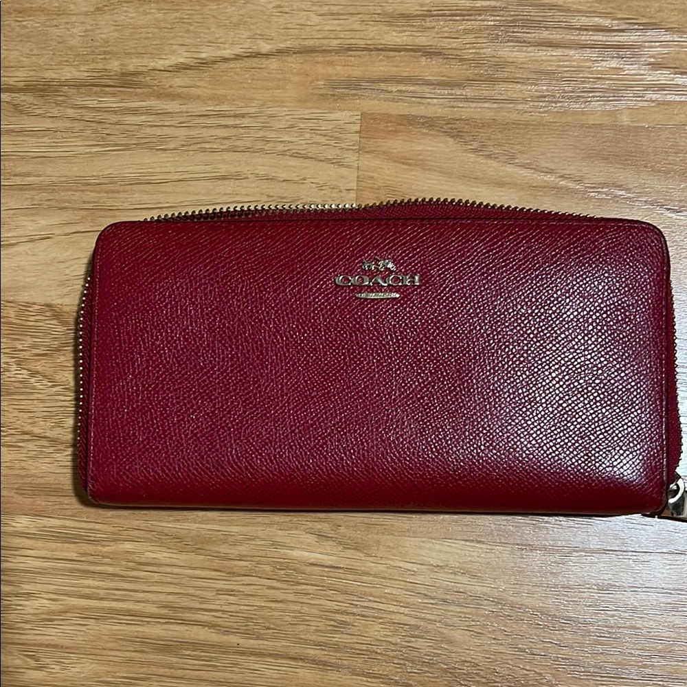 Coach Red Leather Wallet